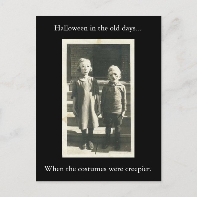 Halloween in the Old Days... Postcard (Front)