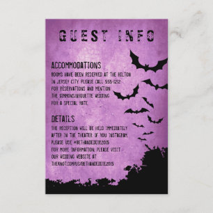 Halloween Information Card with bats
