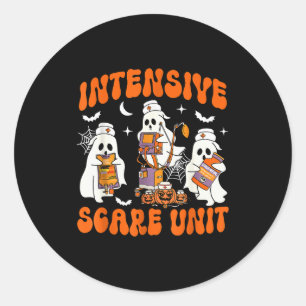 Halloween Intensive Care E Unit Ghost Nurse Icu Nu Classic Round Sticker