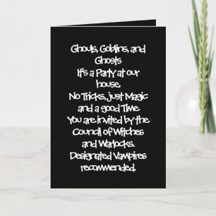 Halloween Invitation, 5" x 7" Folded Greeting Card