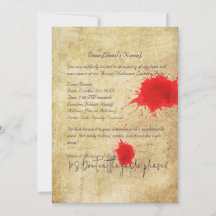 Halloween Invitation Card with Blood Blotches