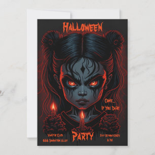 Halloween Invitation - Creepy Girl