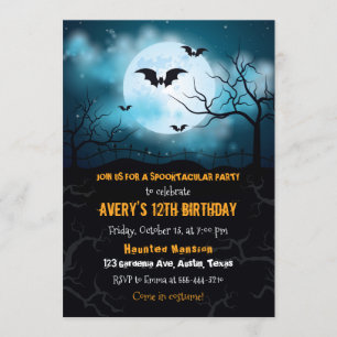 Halloween invitation, Halloween birthday party Invitation