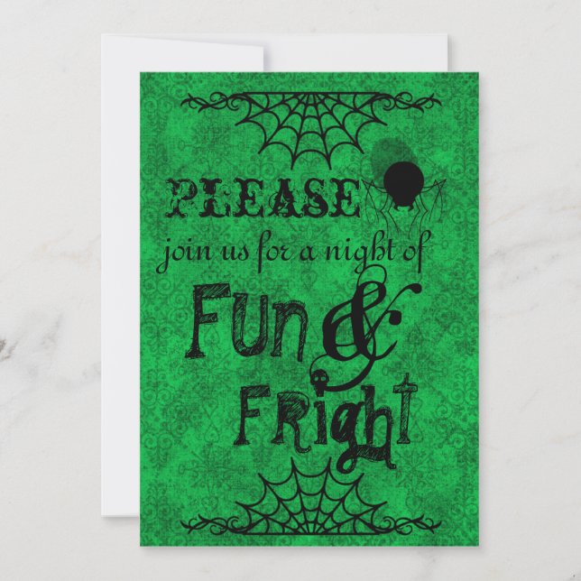Halloween Invitation in Bright Green (Front)