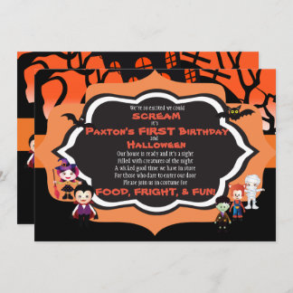 Halloween Invitation Kid's Birthday Party Card