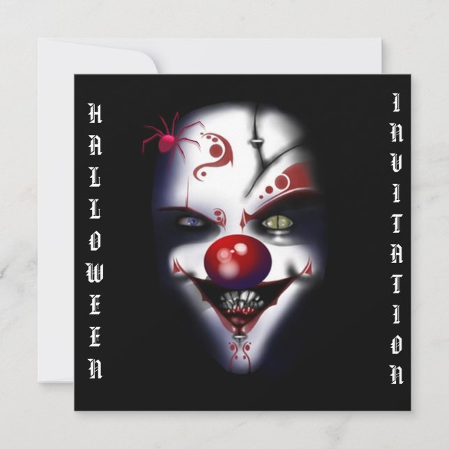 halloween invitation scary evil clown (Front)