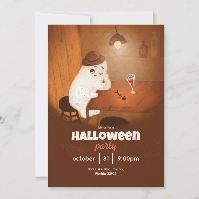 Halloween Invitation with a cast (Front)