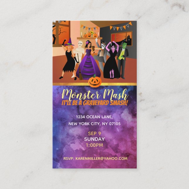 Halloween Invitations Business Cards (Front)