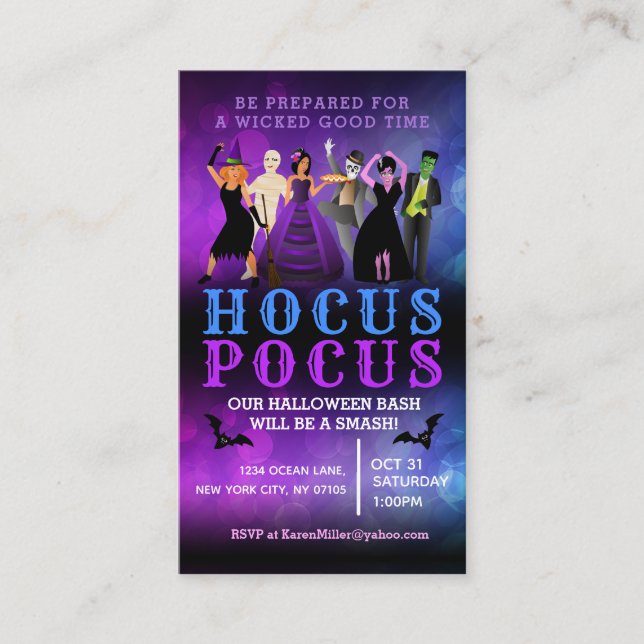 Halloween Invitations Business Cards (Front)