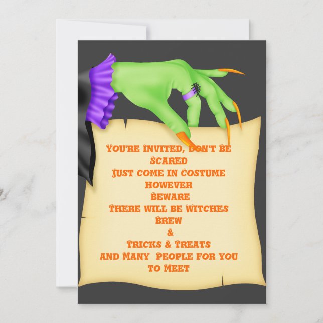HALLOWEEN INVITATIONS PAIEMENTS DE TÉMOINS (Devant)