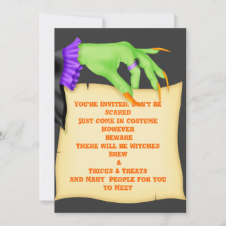 HALLOWEEN INVITATIONS WITCH HANDS
