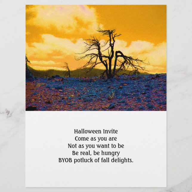 Halloween Invite Existential Tree Crisis Letterhead (Front)
