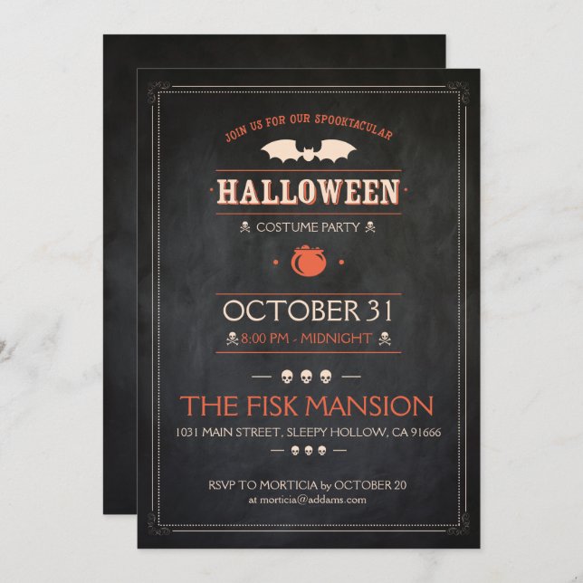 Halloween Invite: Spooktacular - Customizable Invitation (Front/Back)