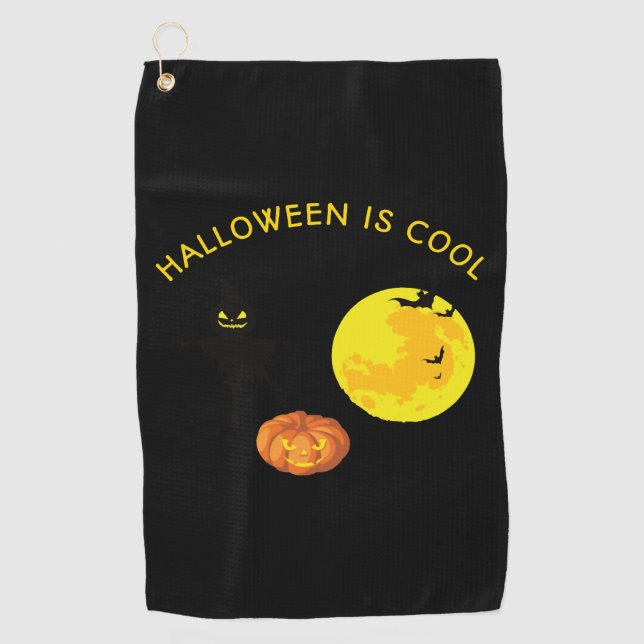 Halloween is cool golf towel (Front)