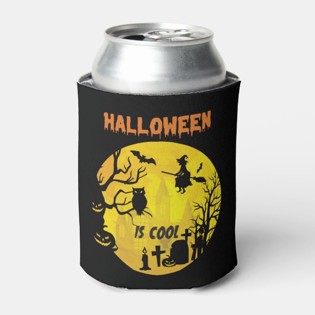 Halloween is cool Halloween funny gift Can Cooler (Can Front)