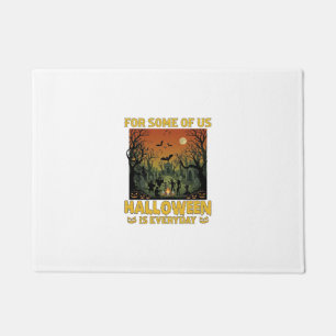 Halloween Is Everyday Graveyard Zombies Bonfire Pu Doormat
