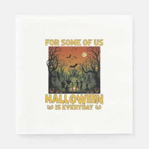 Halloween Is Everyday Graveyard Zombies Bonfire Pu Napkin
