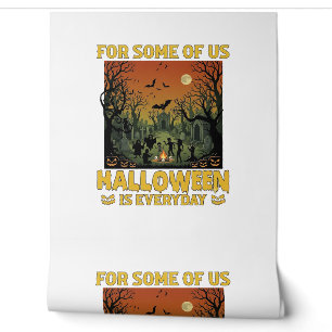 Halloween Is Everyday Graveyard Zombies Bonfire Pu Wallpaper