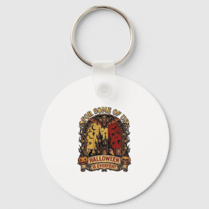 Halloween Is Everyday Haunted House Bats Pumpkins_ Keychain