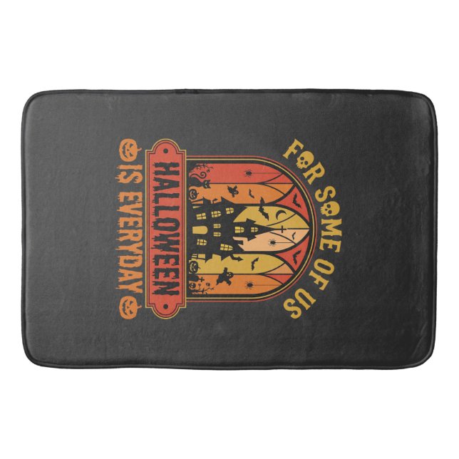 Halloween Is Everyday Haunted House Retro Bath Mat (Front)