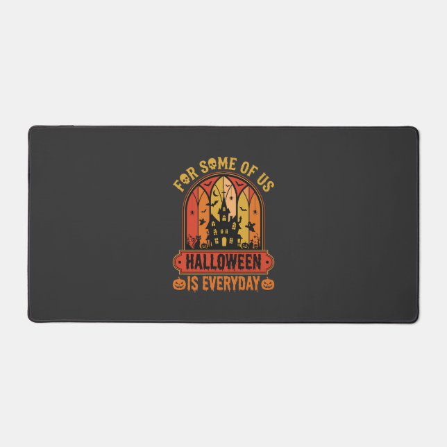 Halloween Is Everyday Haunted House Retro Desk Mat (Front)