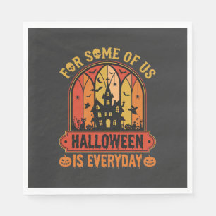 Halloween Is Everyday Haunted House Retro Napkin