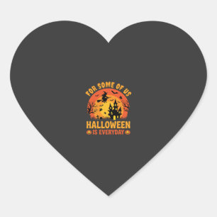 Halloween Is Everyday Haunted House Witch Heart Sticker