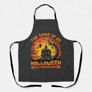 Halloween Is Everyday Haunted House Witch Moon_1 Apron