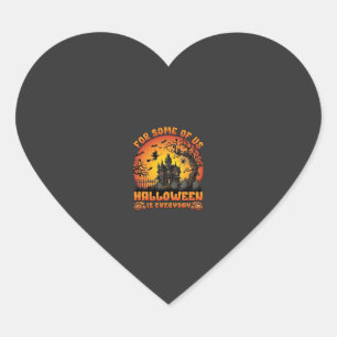 Halloween Is Everyday Haunted House Witch Moon_1 Heart Sticker