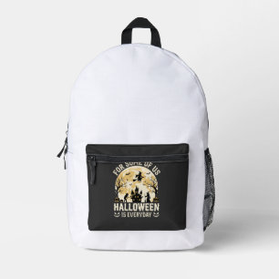 Halloween Is Everyday Haunted Moon Witch Silhouett Printed Backpack