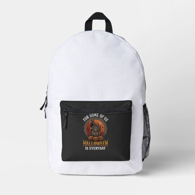Halloween Is Everyday Monster Hand Tombstone Pumpk Printed Backpack (Front)