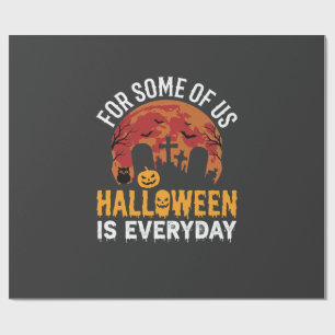 Halloween Is Everyday Spooky Graveyard Moon Wrapping Paper