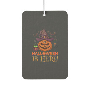 Halloween Is Here Pumpkin Witch Hat Magic Cauldron Air Freshener