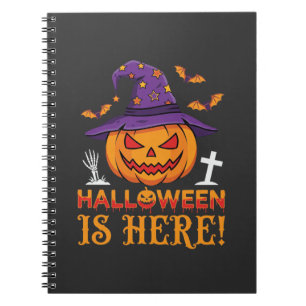 Halloween Is Here Witch Pumpkin Vector Notebook