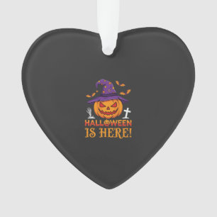 Halloween Is Here Witch Pumpkin Vector Ornament