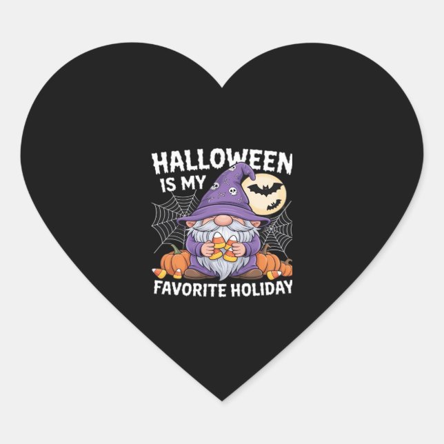 Halloween Is My Favourite Holiday Pumpkin Candy Co Heart Sticker (Front)