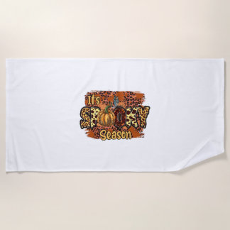 Halloween It Is Spooky Season Birthday Beach Towel