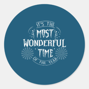 Halloween It Is The Most Wonderful Time Birthday Classic Round Sticker