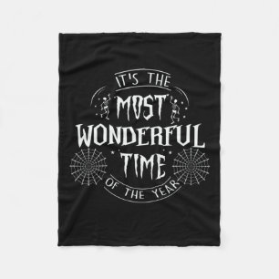 Halloween It Is The Most Wonderful Time Birthday Fleece Blanket