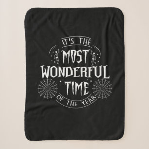 Halloween It Is The Most Wonderful Time Birthday Sherpa Blanket