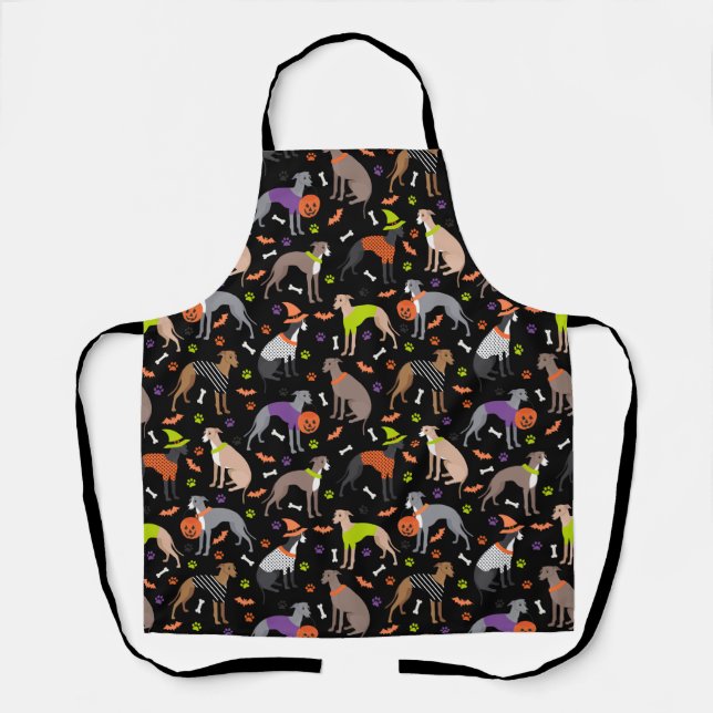 Halloween Italian Greyhound Apron (Front)
