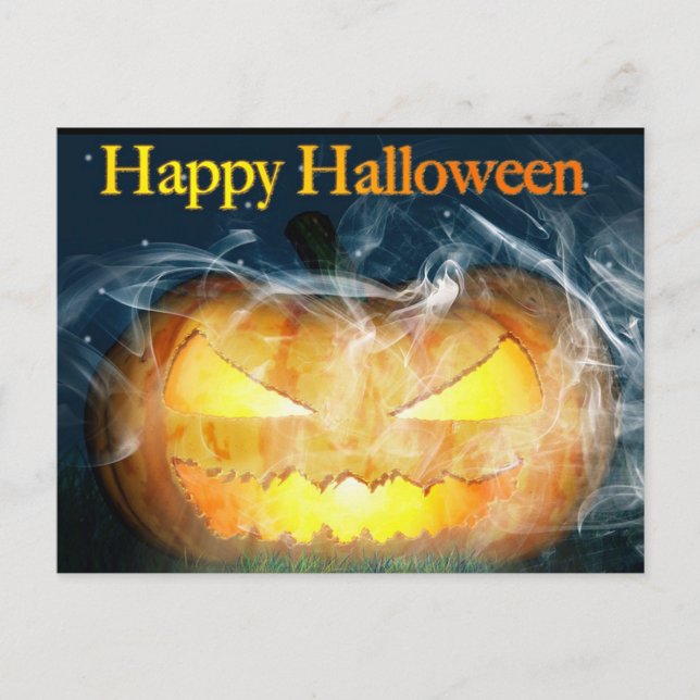 Halloween Jack-0-lantern Postcard (Front)