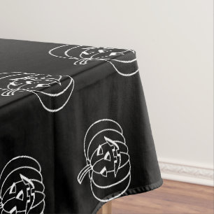 Halloween jack o lantern black white cute pattern tablecloth
