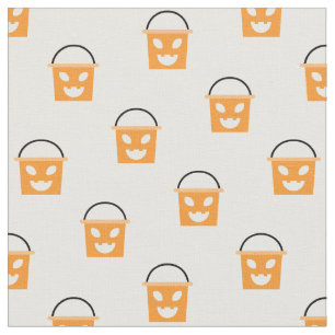 Halloween Jack-O-Lantern Candy Bucket Pattern Fabric