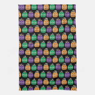 Halloween Jack O Lantern Candy Pail Kitchen Towel