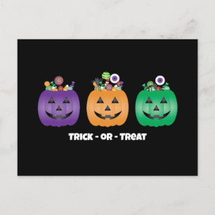 Halloween Jack O Lantern Candy Pail Postcard