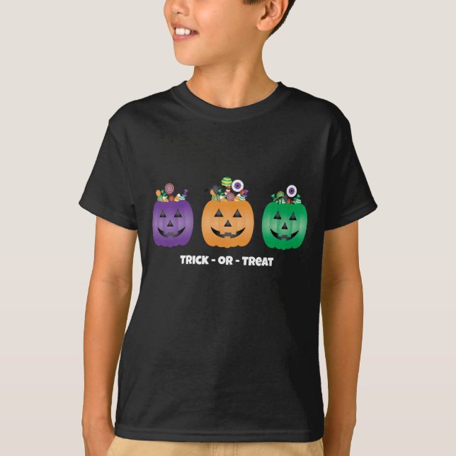 Halloween Jack O Lantern Candy Pail T-Shirt (Front)