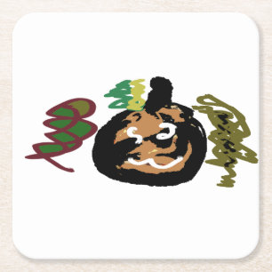 Halloween jack o 'lantern coffee square paper coaster