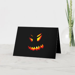 Halloween Jack-O-Lantern Face Greeting Card