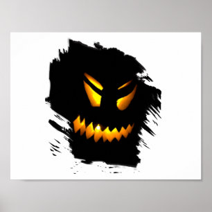 Halloween Jack-O-Lantern Face Poster